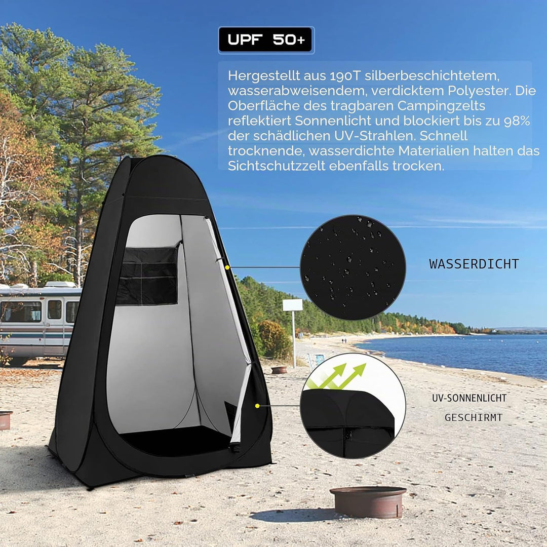 BRIAN &amp; DANY Duschzelt Camping, Pop Up Toilettenzelt, Tragbares Umkleidezelt mit Regenschutz und Fen