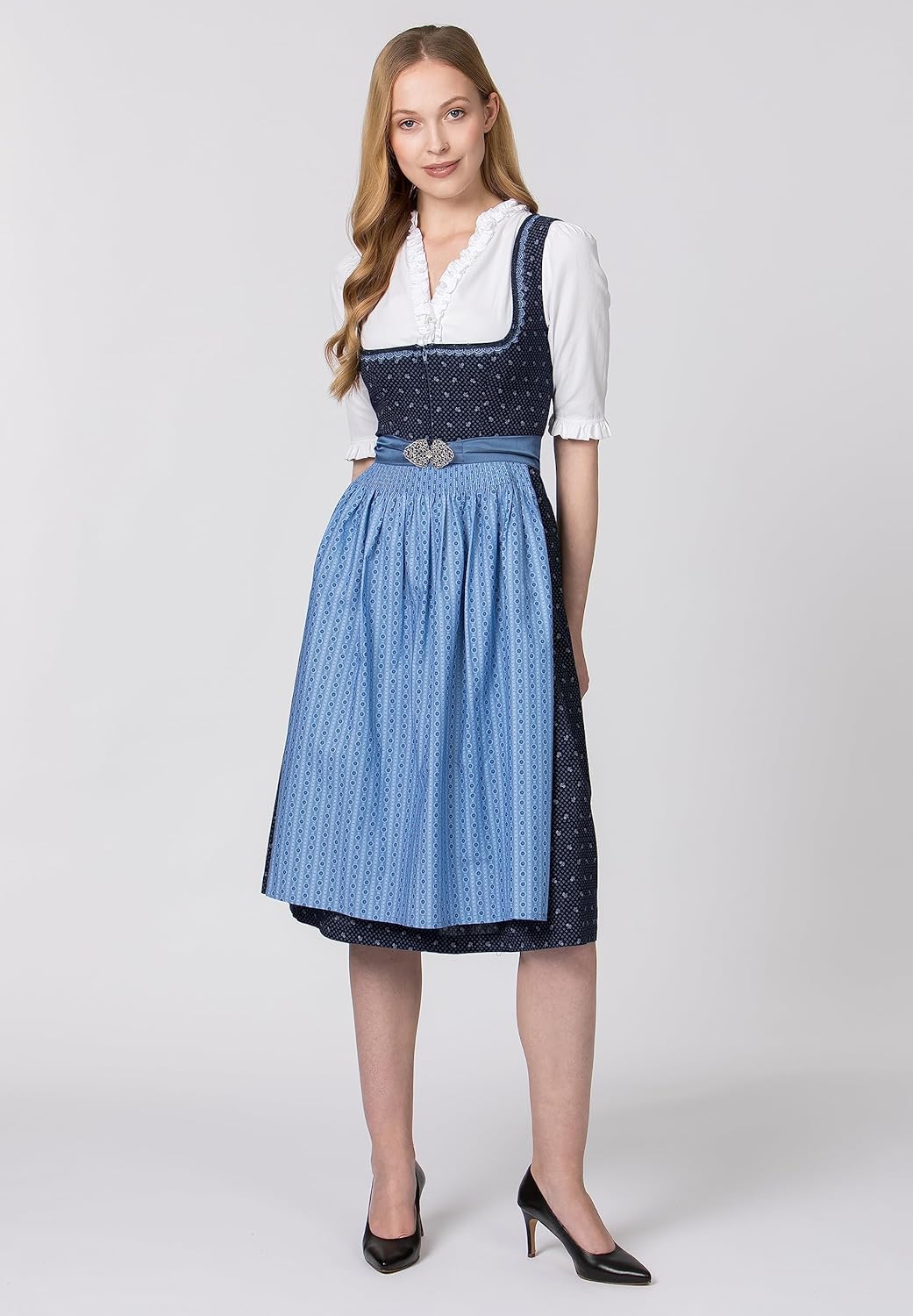 Stockerpoint Damen Dirndl Dunja Kleid für besondere Anlässe 40 Dunkelblau, 40 Dunkelblau