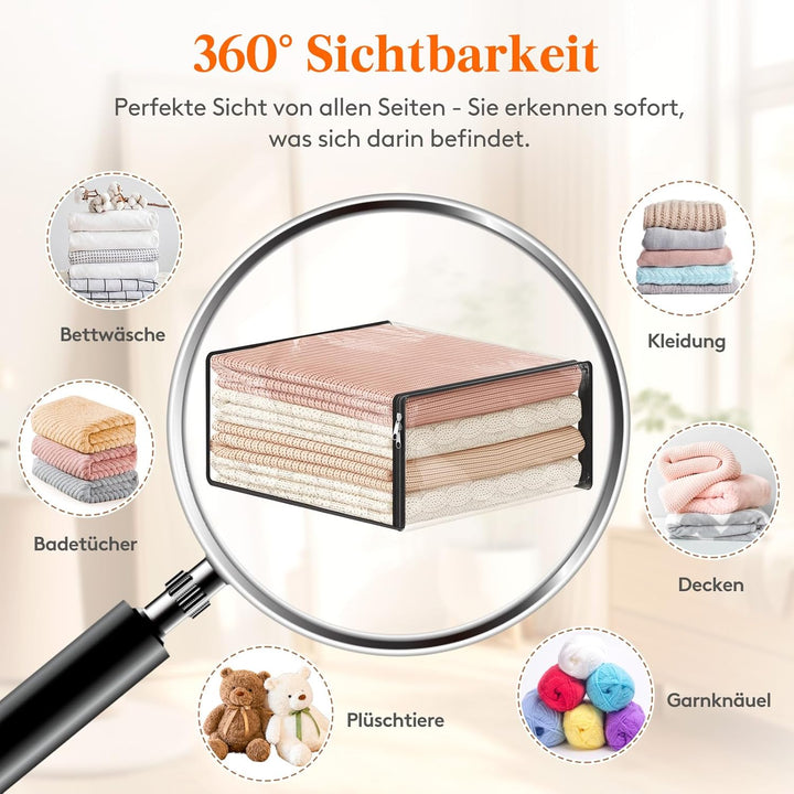 Lifewit 3er Transparente Kleideraufbewahrungsbeutel, Plastik Aufbewahrungsbeutel mit Reissverschluss