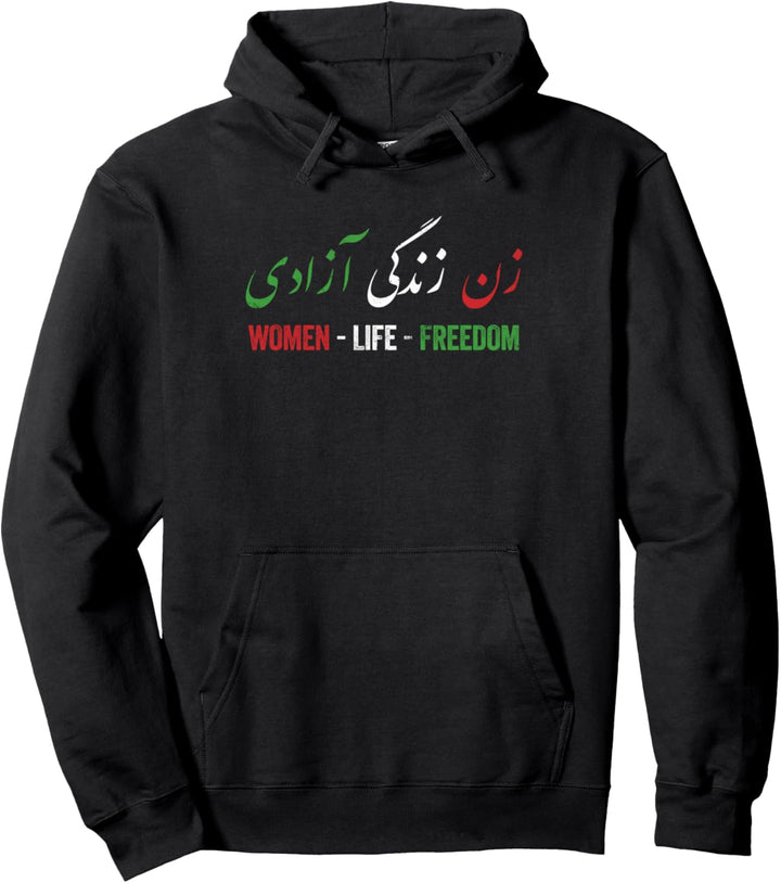 Women Life Freedom, Zan Zendegi Azadi, Flagge des Irans, dunkel Pullover Hoodie