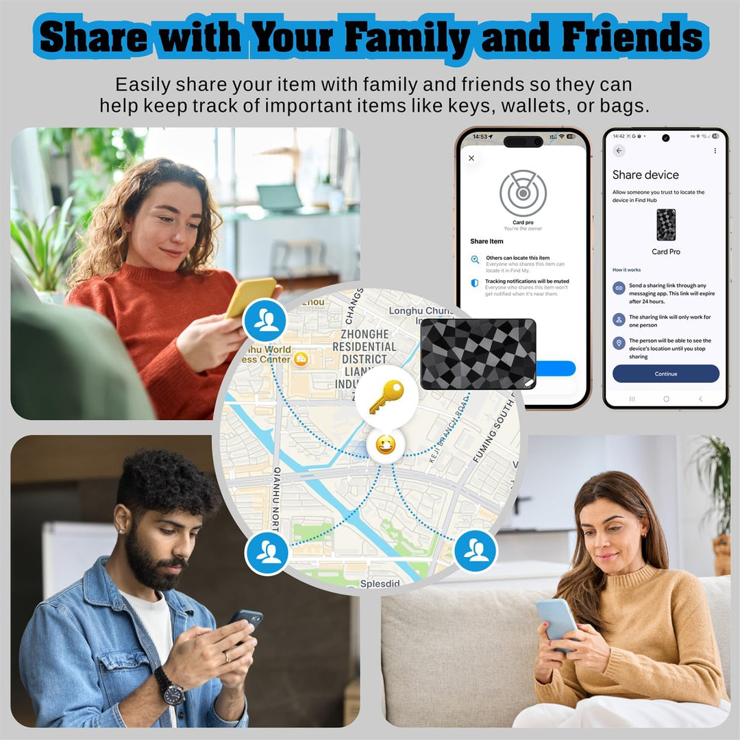 Reyke Wallet Tracker Card – Slim Bluetooth Tracker Karte für Android & iOS, kompatibel mit Apple Fin