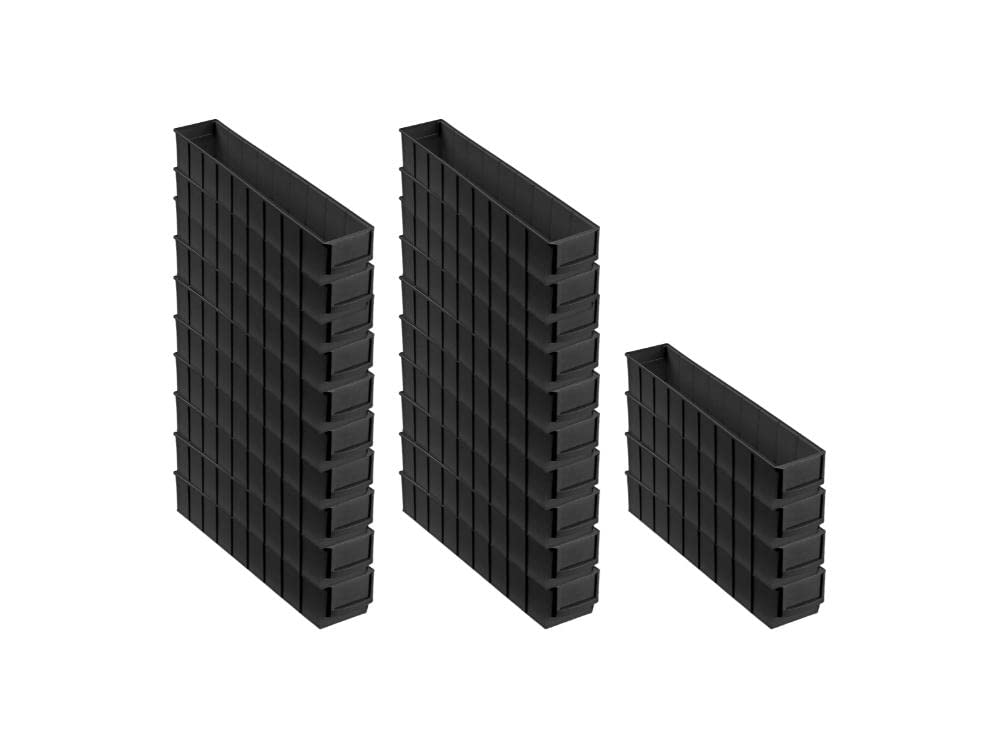SuperSparSet 24x Leitfähige Industriebox 500 S | HxBxT 8,1x9,1x50cm | 2,8 Liter | ESD, Sichtlagerkas