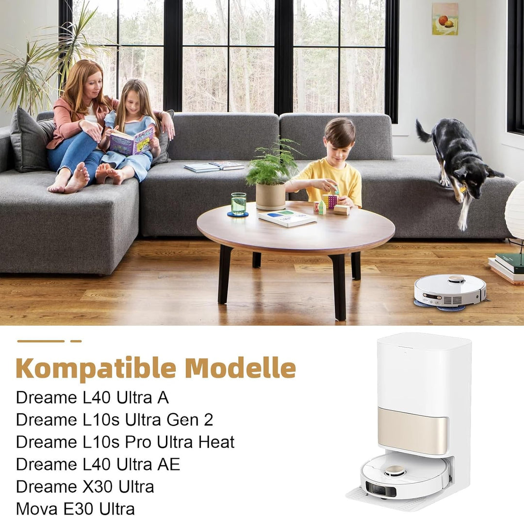 20 Stück Zubehör für Dreame L10s Pro Ultra Heat Saugroboter, Ersatzteile Set mit 1 Hauptbürste, 6 St