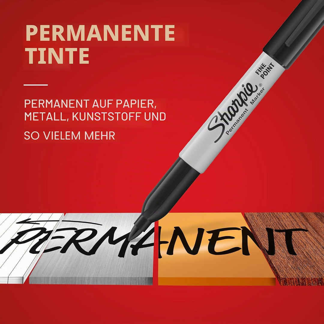 Sharpie Permanentmarker mit feiner Spitze, 25 Stück, schwarz Schwarz Packung mit 24 + 1, Schwarz Pac