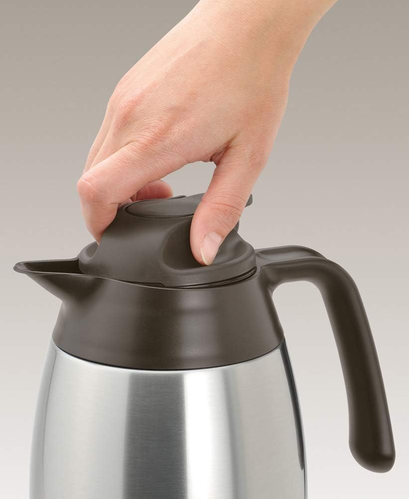 THERMOS Thermoskanne THV, Edelstahl 1L, Edelstahleinsatz, grosse Öffnung, spülmaschinenfest, 4026.20