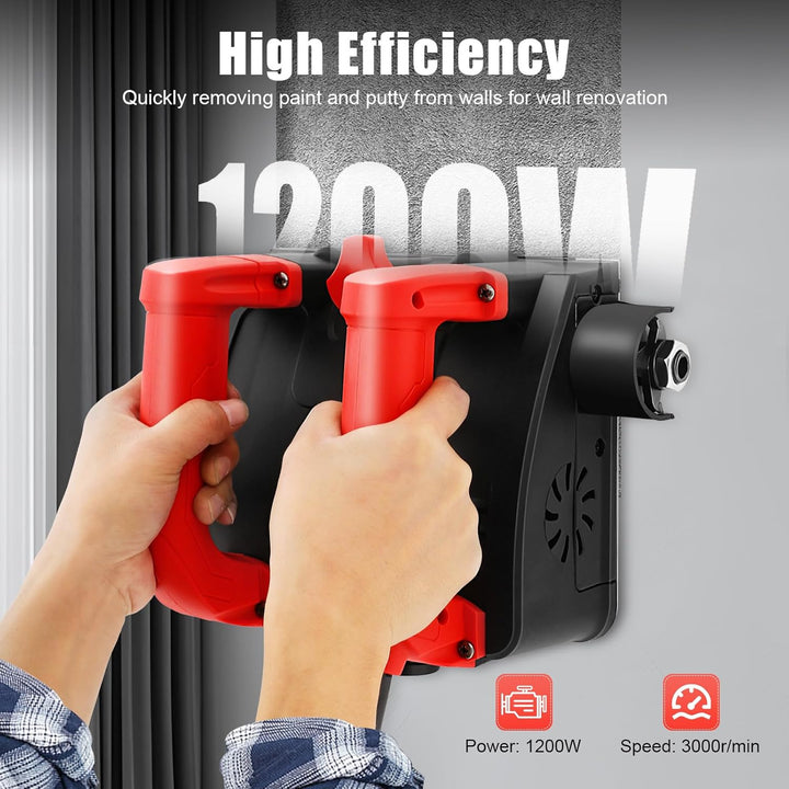1200W Elektrischer Hobelmaschine, Betonschleifer, enthält 26 Klingen, Zylinderfräser, Wandschleifer,