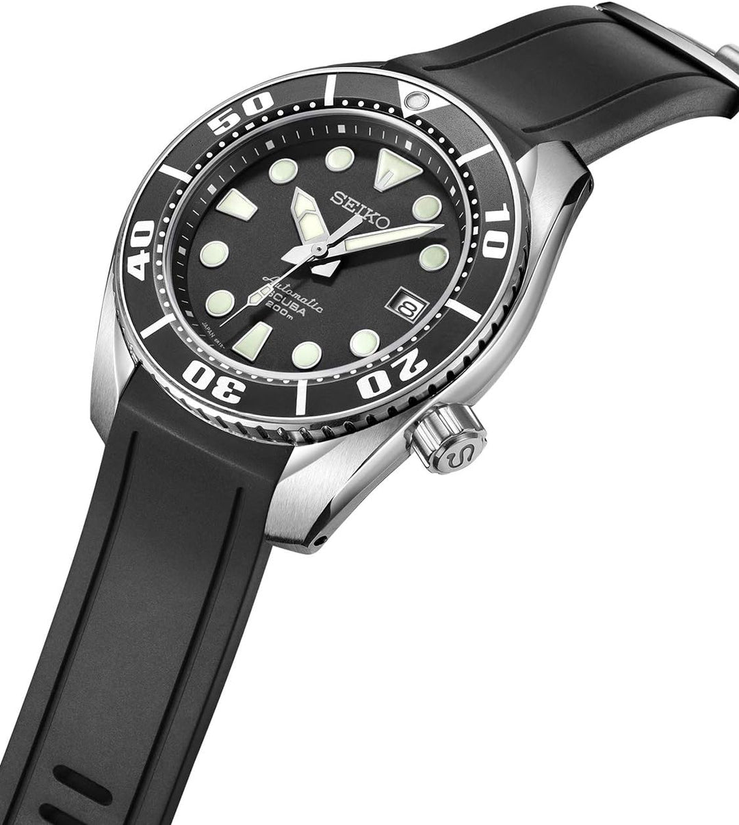 CRAFTER BLUE Ersatz-Uhrenarmband mit gebogenem Ende, Gummi für Seiko Sumo SPB101J1, SPB125J1, SPB103