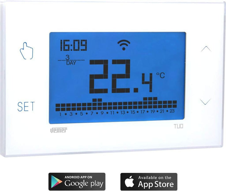 VEMER VE785700 TUO WiFi LITE - Smart WiFi Thermostat, WLAN Raumthermostat Digitaler Programmierbarer