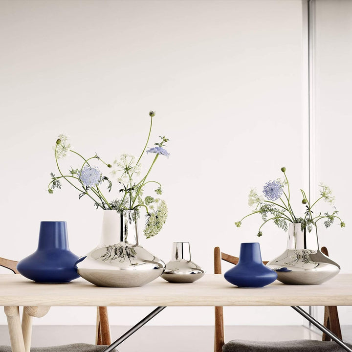 Georg Jensen HK Vase, Edelstahl, Silber, 27 x 27 x 22,2 cm, L