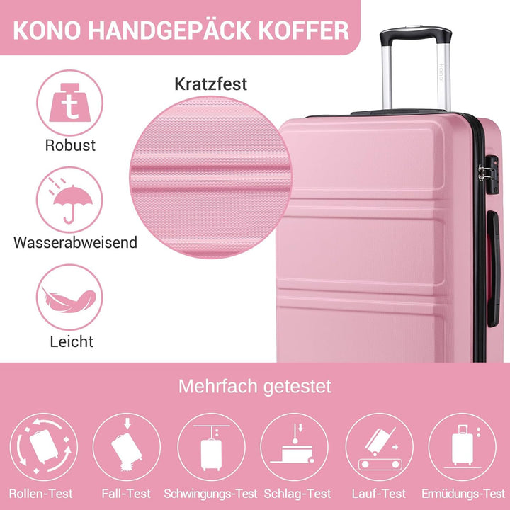 KONO Koffer Trolley Reisekoffer, Pink
