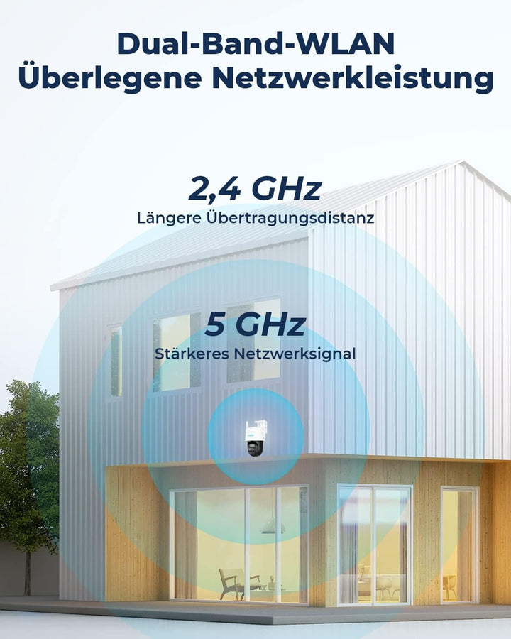 Reolink 4K PTZ Überwachungskamera Aussen Akku mit Auto-Tracking & Auto-Zoom, Dual Lens, 8MP Solar WL