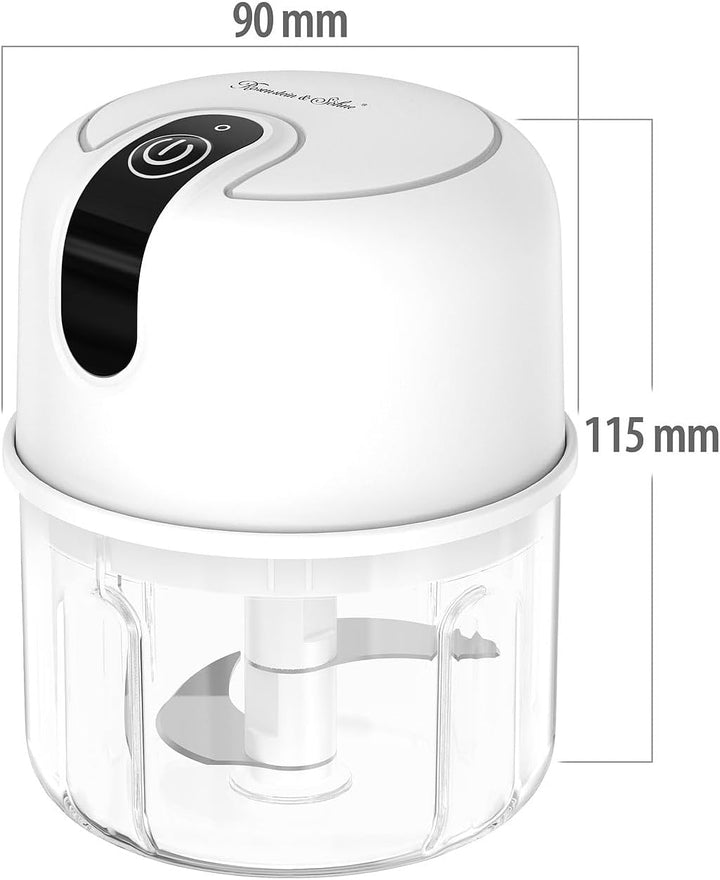Rosenstein & Söhne Multizerkleinerer: Kompakter Akku-Zerkleinerer & Mini-Mixer, USB, 200 ml, 1.200 m