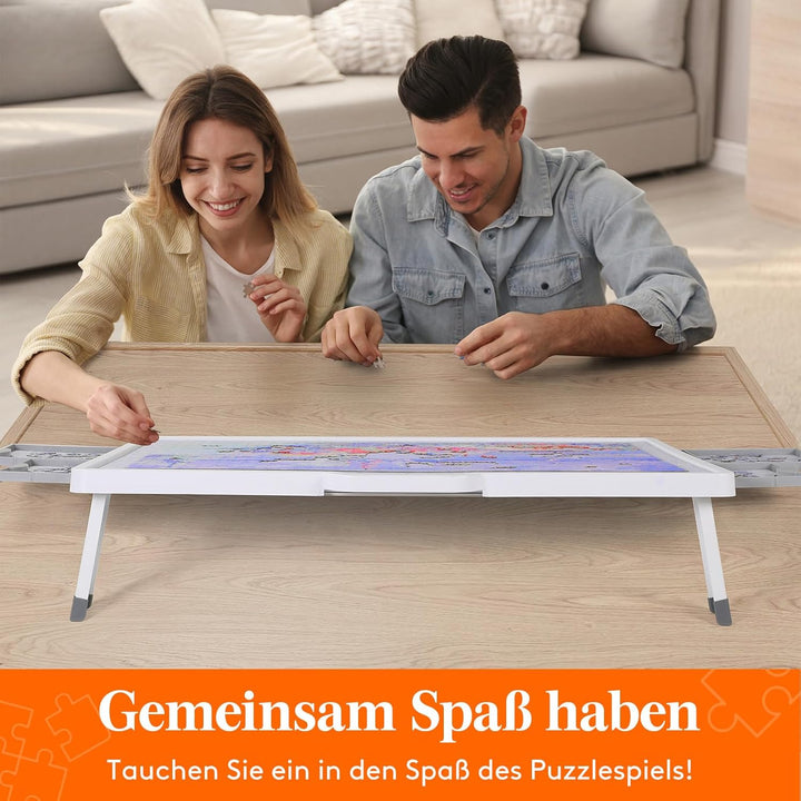Lifewit 1500 PCS Drehbares Puzzlebrett mit 4 Schubladen/Abdeckung,88,9 x 68.5cm Tragbarer Puzzlebret