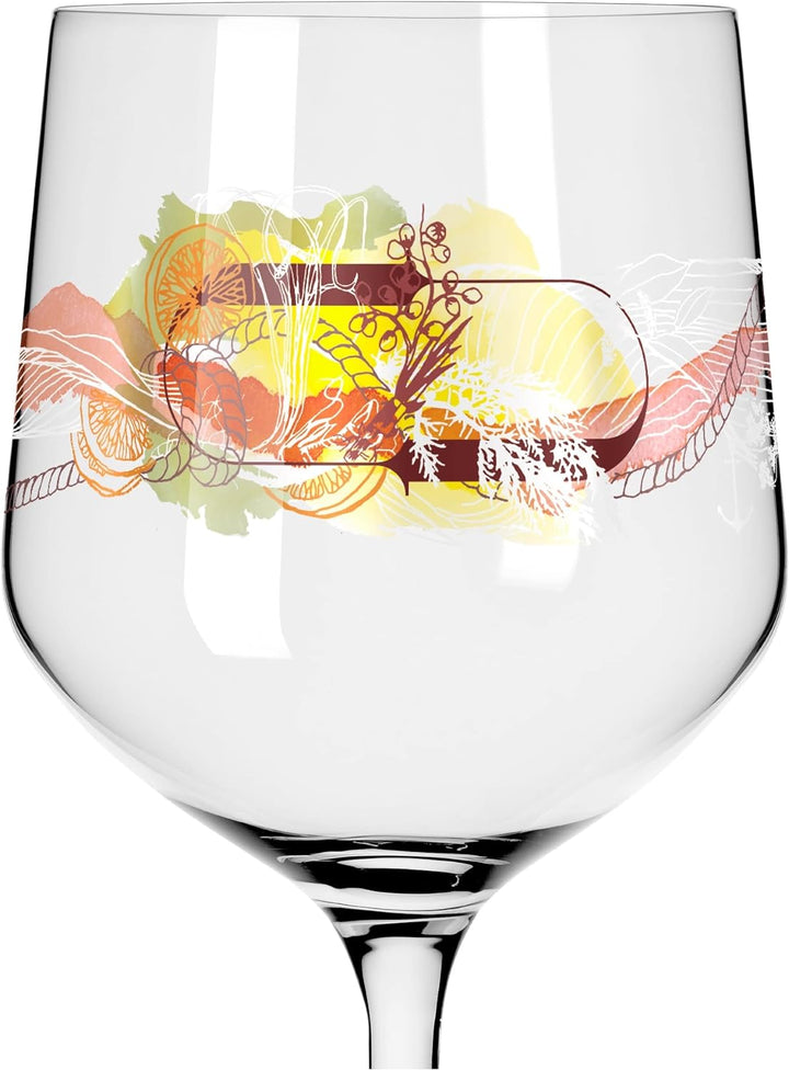 Ritzenhoff 3791001 Gin-Glas 700 ml – 2er-Set – Serie Botanic Lights Nr.1 – 2 Stück mit Sommerfarben