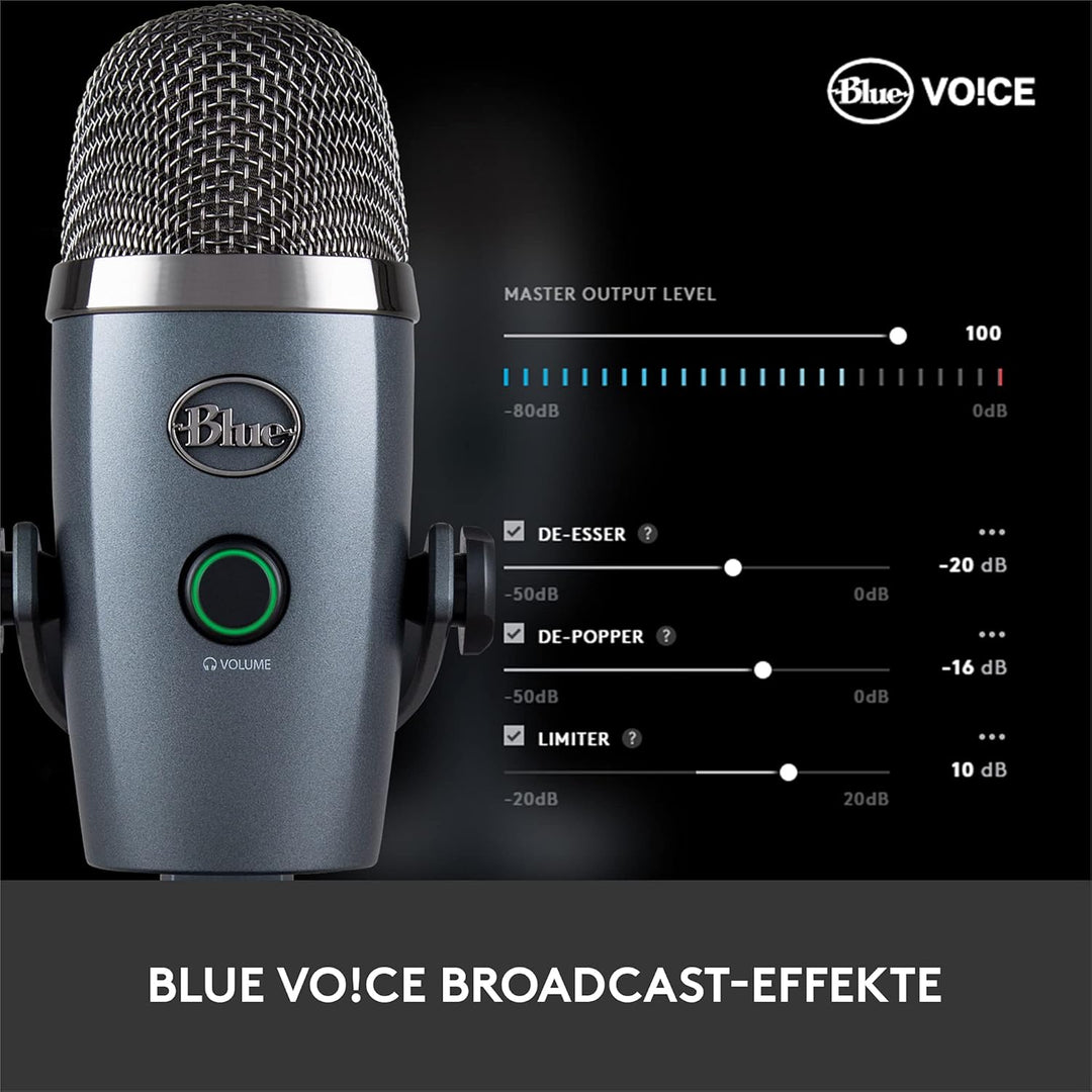 Blue Yeti Nano Premium USB-Mikrofon für Aufnahmen, Streaming, Gaming, Podcasting auf PC und Mac, Mit