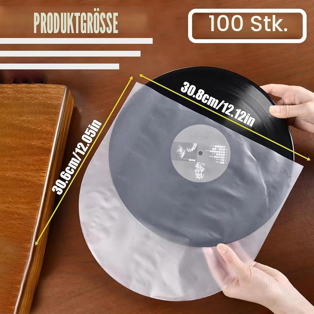 BUOSHUO 50 Stück Schallplatten-Innenhüllen 12 Zoll Antistatisch | Premium HDPE 50 Mikron für Lorde/K