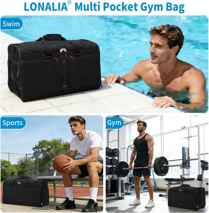 55L Sporttasche & Reisetasche für Herren Gross - mit Schuhfach & Nassfach - Trainingstasche, Tasche