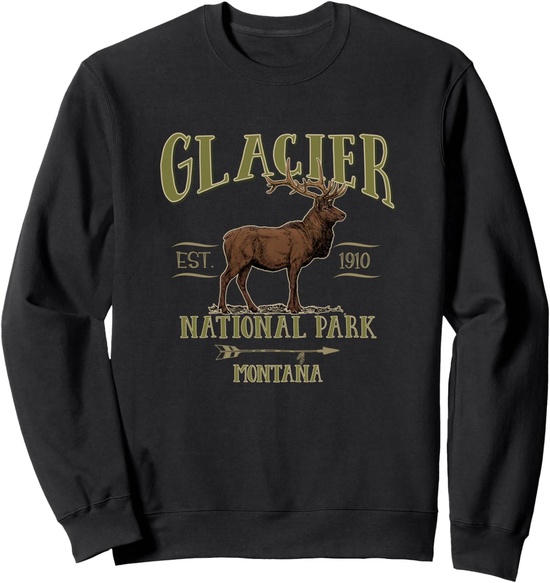 Gletscher-Nationalpark Elch Montana Souvenir USA Sweatshirt