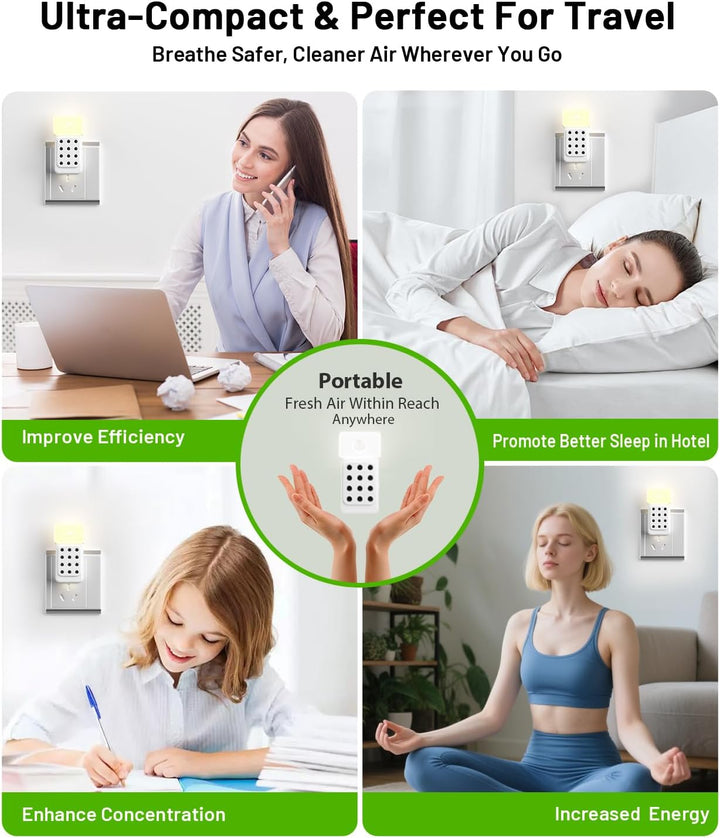 Luftreiniger /3Pcs, Dayear Plug in Negativ Ionen Luftreiniger, Air Purifier mit Die bewegungsmelder,