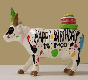 CowParade Happy Birthday to Moo! (medium Ceramic)