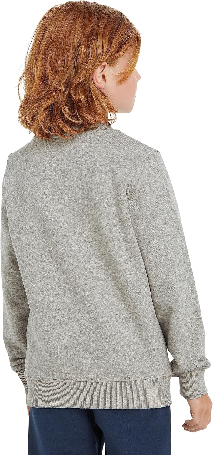Tommy Hilfiger Kinder Unisex Sweatshirt Essential Sweatshirt ohne Kapuze 6 Jahre Grau (Light Grey He