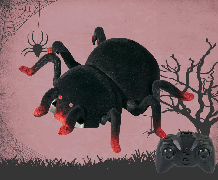 Northpoint Ferngesteuerte Halloween-Spinne 360° Rotation Leuchtende Augen Bewegliche Beine Kletterfä