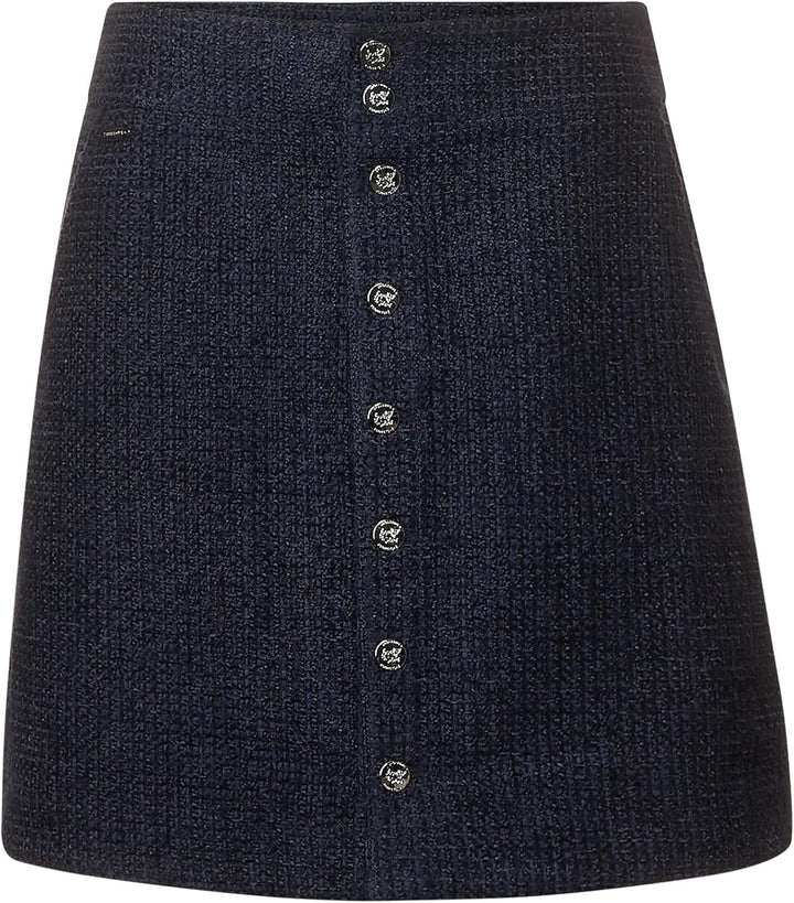 Street One Damen A-Shape_solid Bouclè Rock 36W Deep Blue (Blau), 36W Deep Blue (Blau)