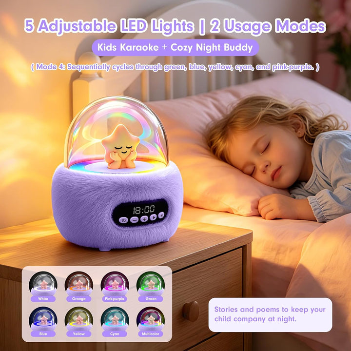 Karaoke Maschine mit 2 Bluetooth Mikrofonen für Kinder 3-8 Jahre | Tragbar, Sichere 85dB Lautstärke,