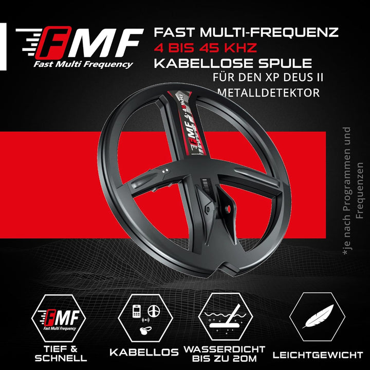 XP DEUS II Doppel-D FMF Suchspule 22 cm