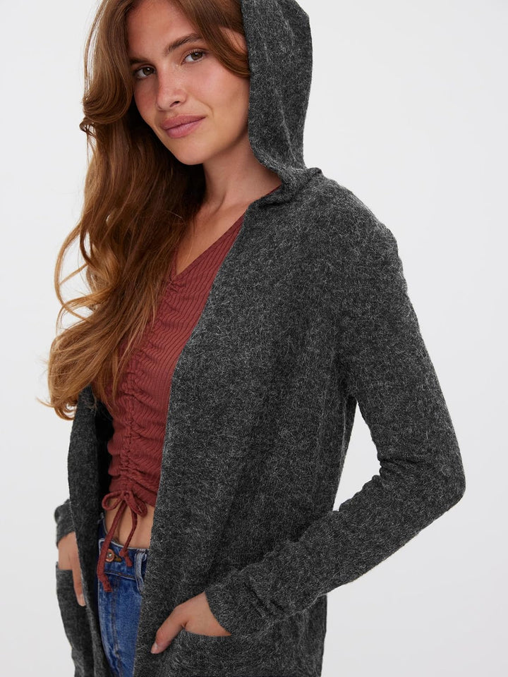 Vero Moda Female Strickjacke VMDOFFY Strickjacke S Dark Grey Melange, S Dark Grey Melange