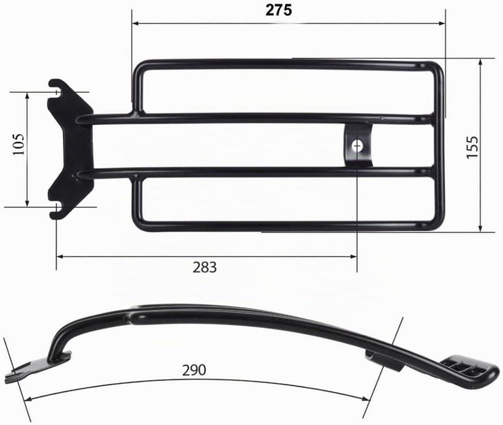 Gepäckträger schwarz für Softail Solositz und für Cruiser Harley Davidson von Buffalo Bag.