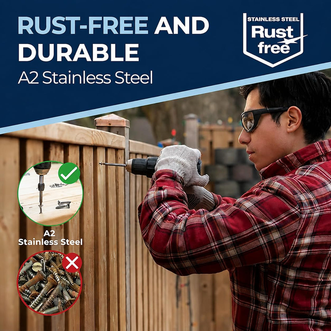 Edelstahlschrauben Torx Holzschrauben 10x80 Edelstahl V2A rostfrei Spanplattenschrauben für Holz Tei