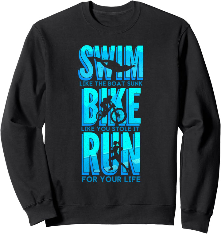Triathlon Training Schwimmen Radfahren Laufen Sport Marathon Sweatshirt