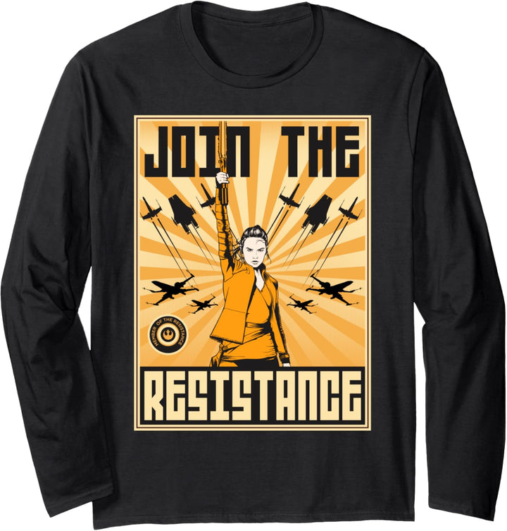 Star Wars The Last Jedi Rey Battle Cry Poster Langarmshirt