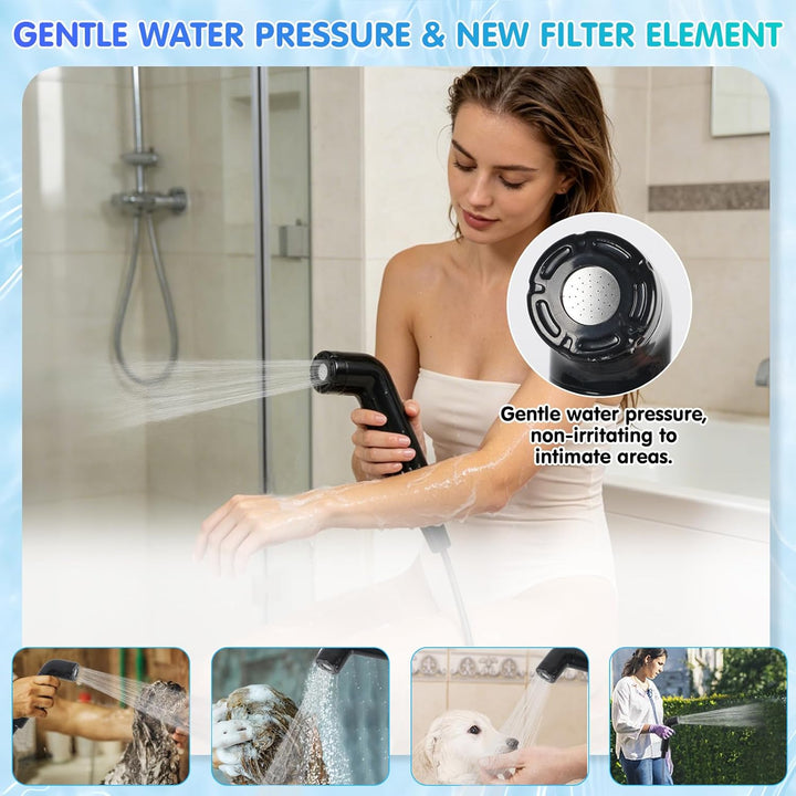 Reise Bidet Elektrisch, 2.5L Portable Bidet, Wiederaufladbares Po Dusche mit 1,2 m Filterwasserleitu