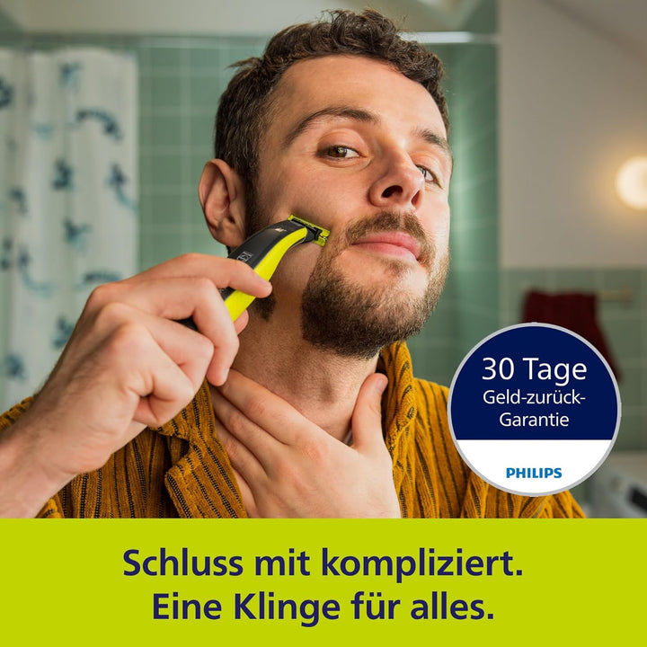 Philips OneBlade Pro 360 Face & Body Elektrischer Bartschneider, Rasierer und Bodygroomer, 3x 360-Kl