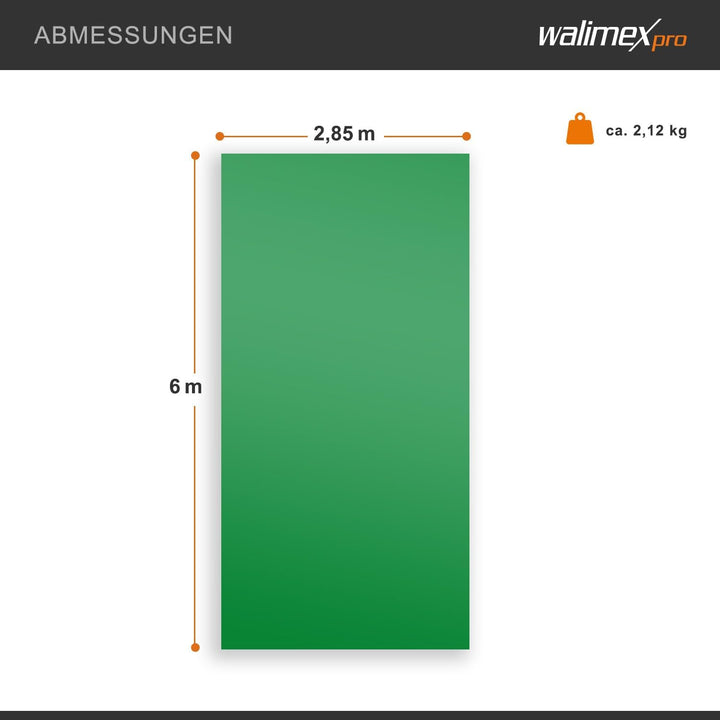 Walimex 16550 Stoffhintergrund 2,85 x 6 m, chroma key grün uni-grün 2,85 x 6 m, uni-grün 2,85 x 6 m