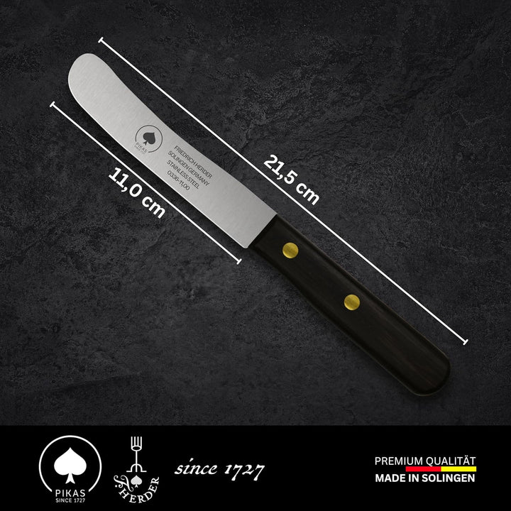 PIKAS - Solingen Messer, Thermonuss Holzgriff, Premium Buckelmesser, Küchenmesser, Frühstücksmesser,