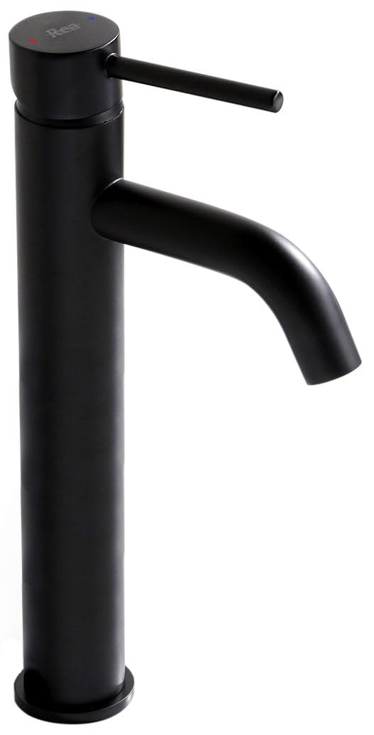 Rea Waschtischarmatur LUNGO BLACK HIGH Wasserhahn Bad Badarmatur aus Messing Armatur für Waschbecken