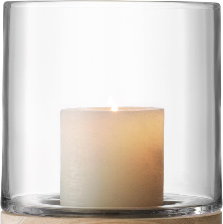 LSA Lotta Windlicht &amp; Unterteil Aus Esche H22.5cm Klar * 22,5 cm, 22,5 cm