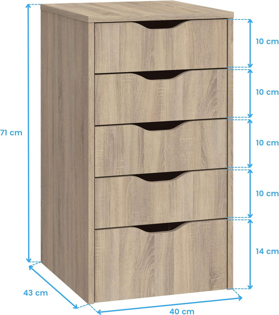 MUEBLES PITARCH eco schubladen, Spanplatte aus Partikeln und Melamin mit hoher Dichte, Kambrium Eich