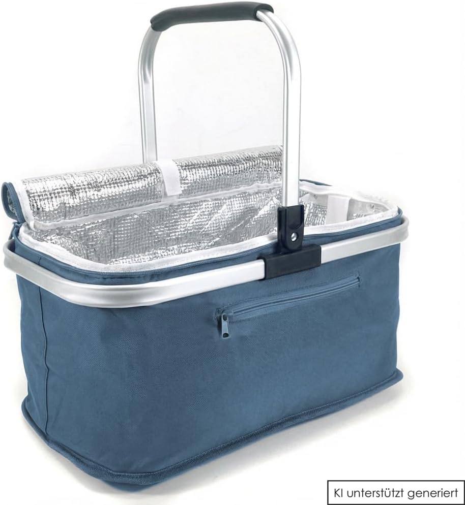 2 Stück 24L Einkaufskorb Gross Isolierkorb Kühlkorb Kühltasche Picknickkorb Thermotasche Kühltasche