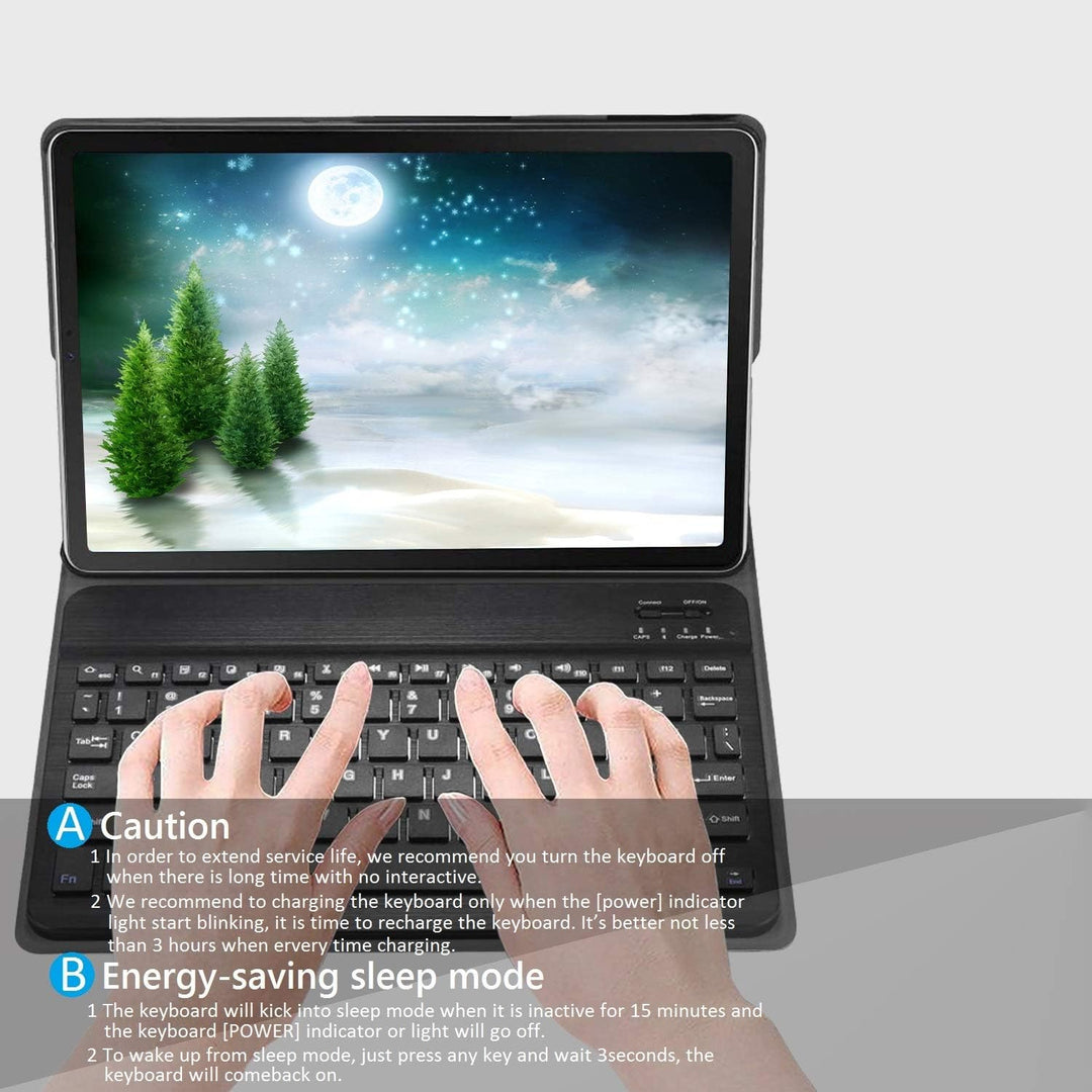 Tastaturhülle für Samsung Galaxy Tab A, 10,1 Zoll (2019), SM-T510/T515, Wineecy PU-Leder mit abnehmb