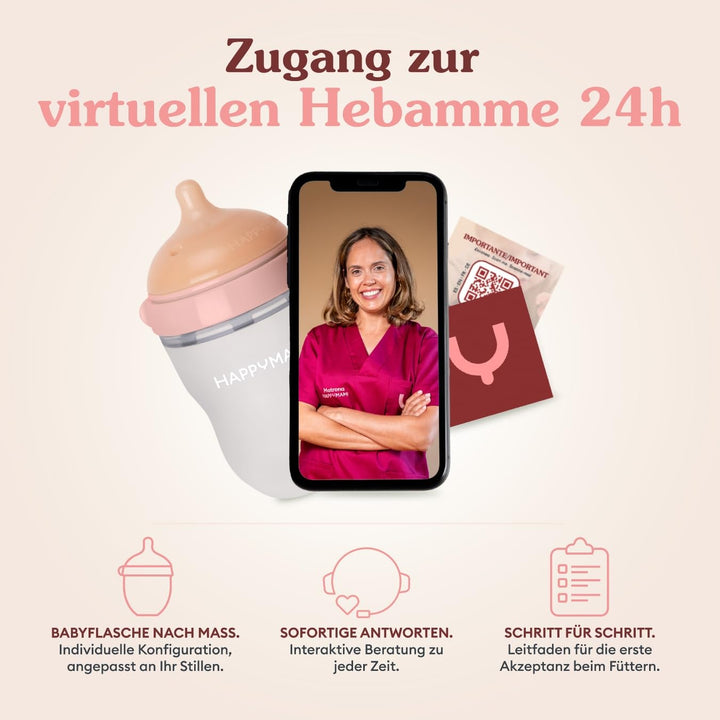 2er Set Babyflaschen (Brustähnlich) - Baby Erstausstattung für Neugeborene - Personalisierbar &amp; Anti