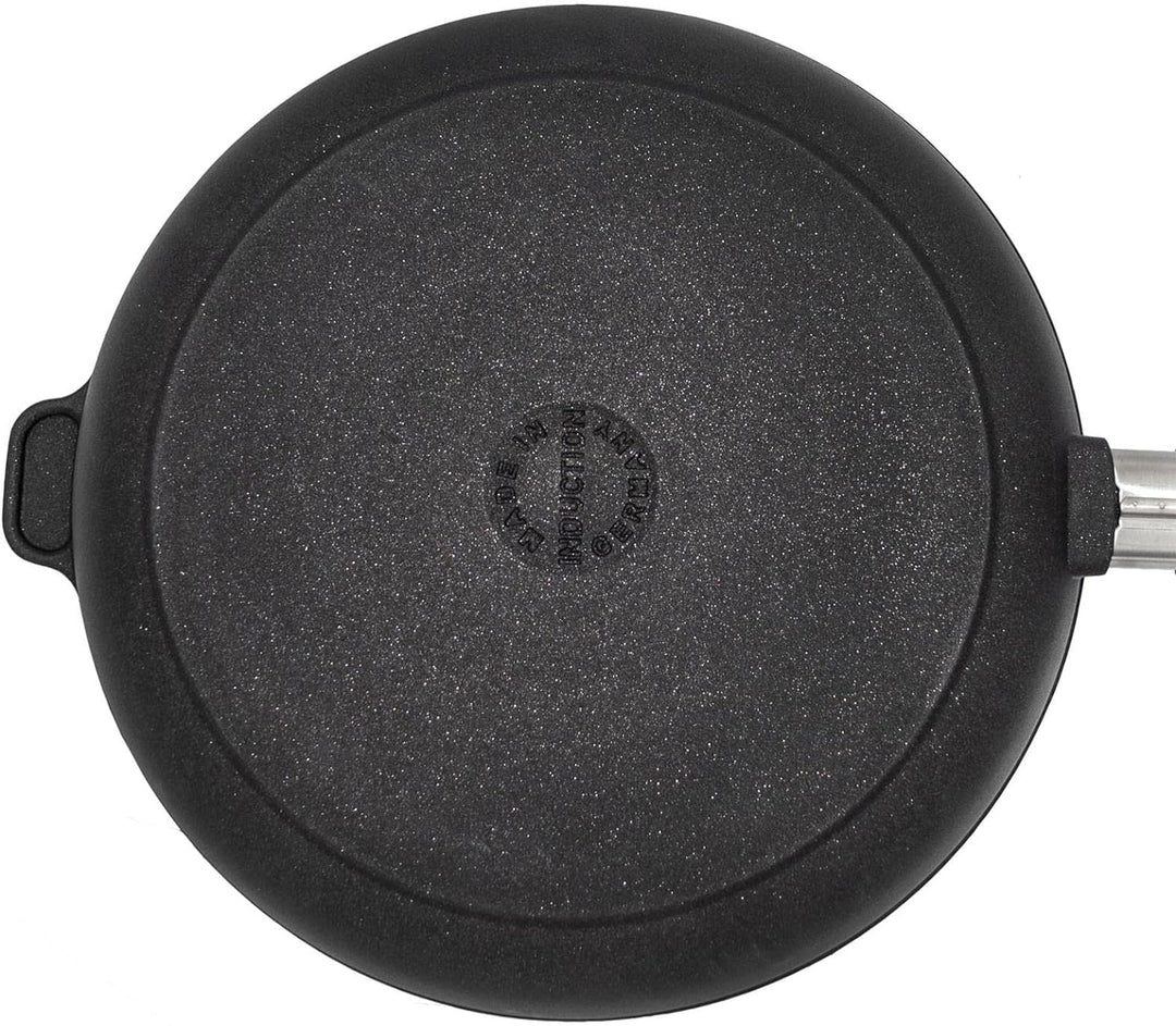 Eurolux Guss-Pfanne Induktion Ø 28 cm - hoher Rand 7 cm - grosse runde Alugusspfanne mit Beschichtun