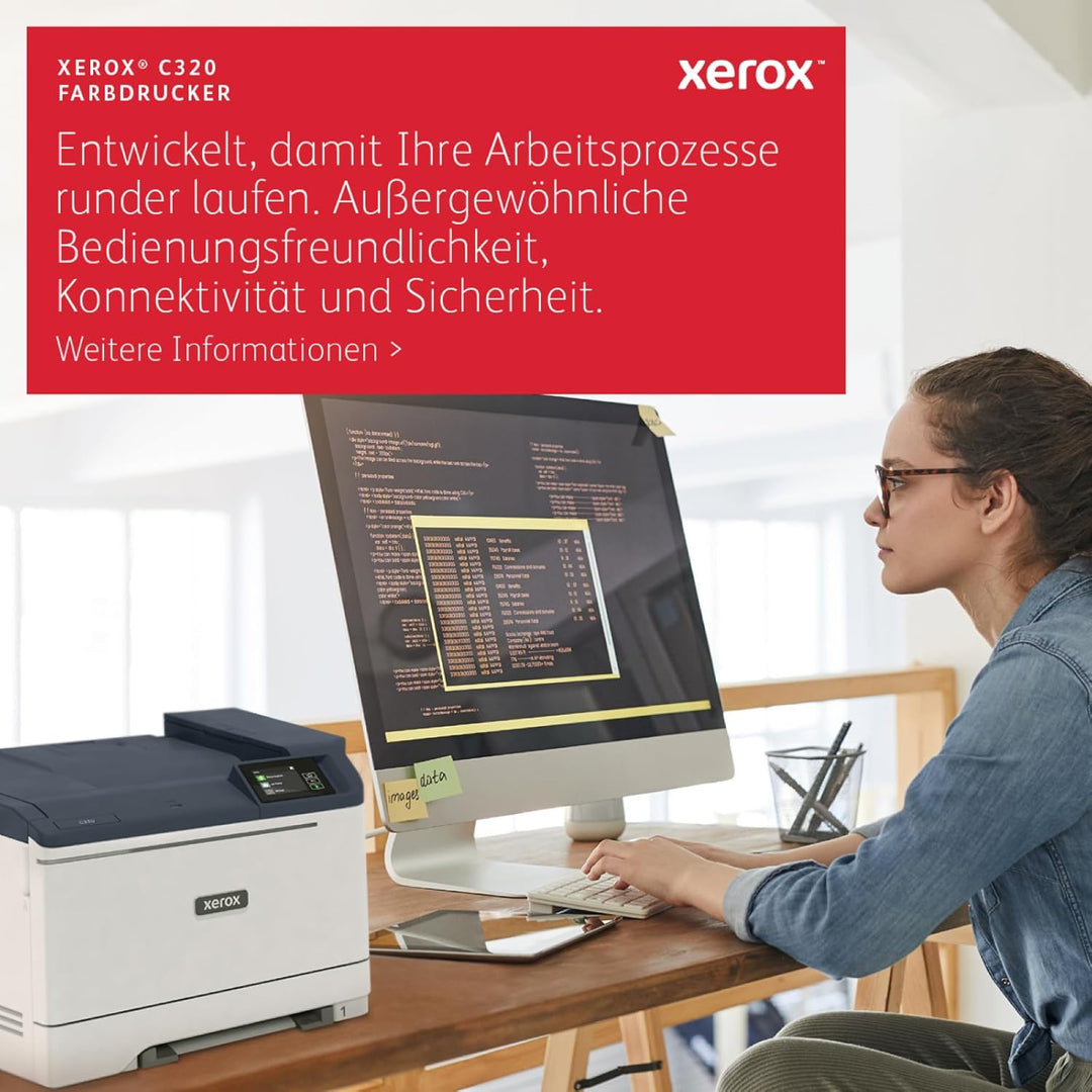 Xerox C320dni WLAN Drucker - A4-Farblaserdrucker mit 33 Seiten/Minute und automatischem beidseitigen