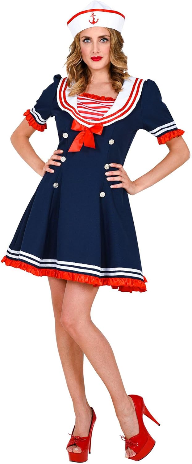 "SAILOR" (dress, mesh underskirt, hat) - (M), M