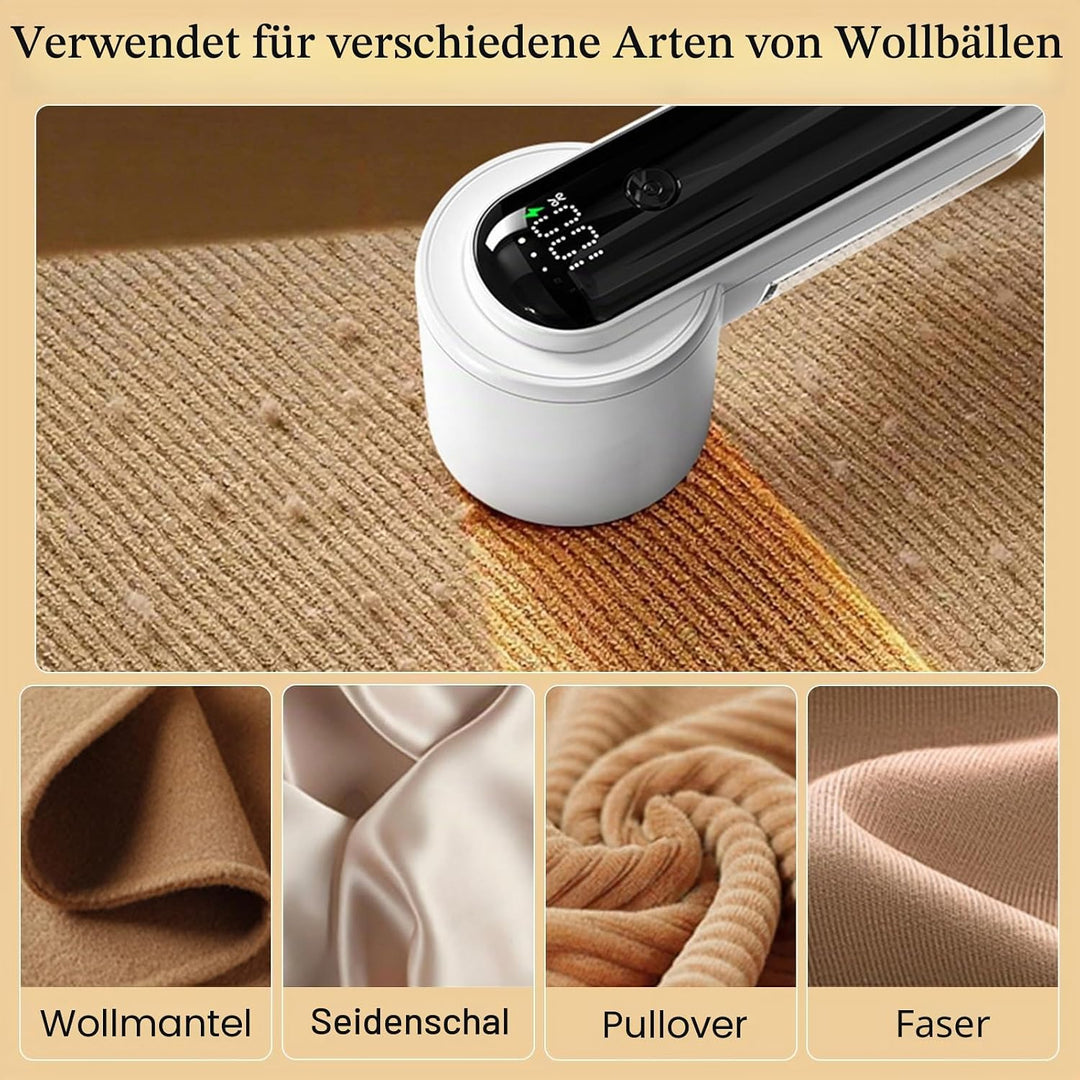 Elektrischer Fusselrasierer - Aufladbarer Flusenentferner mit LED-Anzeige &amp; 3 Geschwindigkeiten, ink