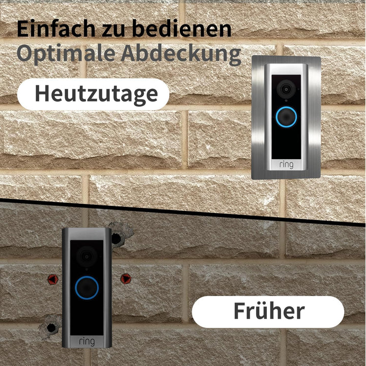Edelstahl Blende für Ring Videotürklingel Pro Kabel/Video Doorbell Pro1 2 – Robuste Halterung und Zu