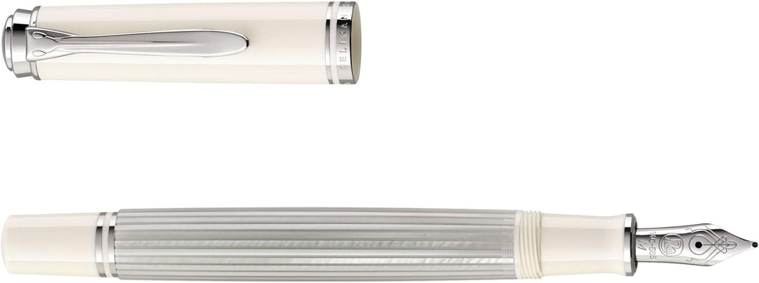 Pelikan FWI 815437 Kolbenfüllhalter Souverän M405 Silber-Weiss B, in Faltschachtel Füllhalter - B-Fe